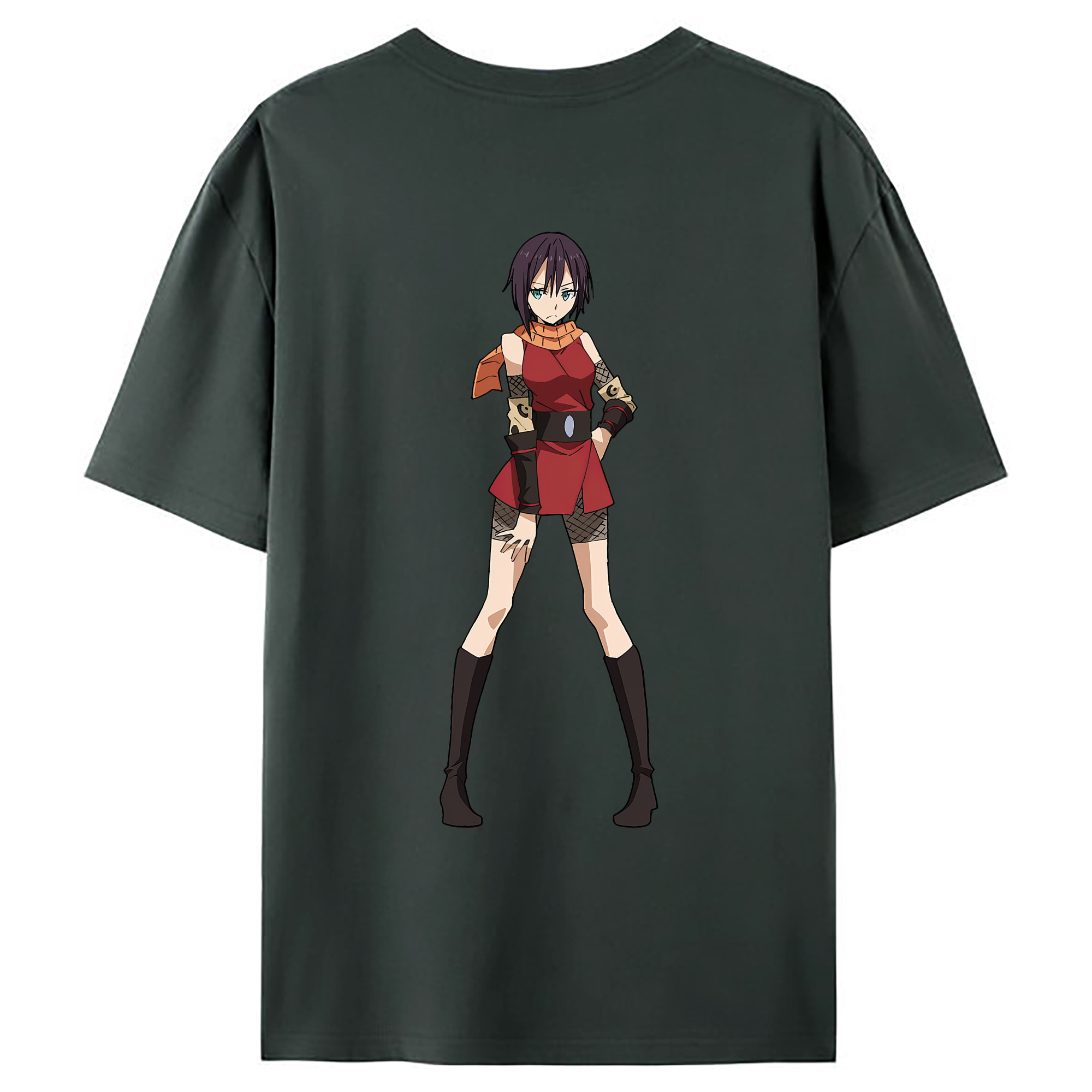 （画像用） 転スラ Regarding Reincarnated to Slime 綿100％ メンズ半袖Tシャツ（バックプリント） 通気性